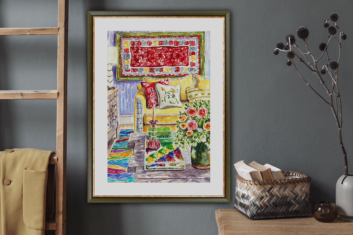 The Rabbit Rules, An Original Watercolor And Ink Painting