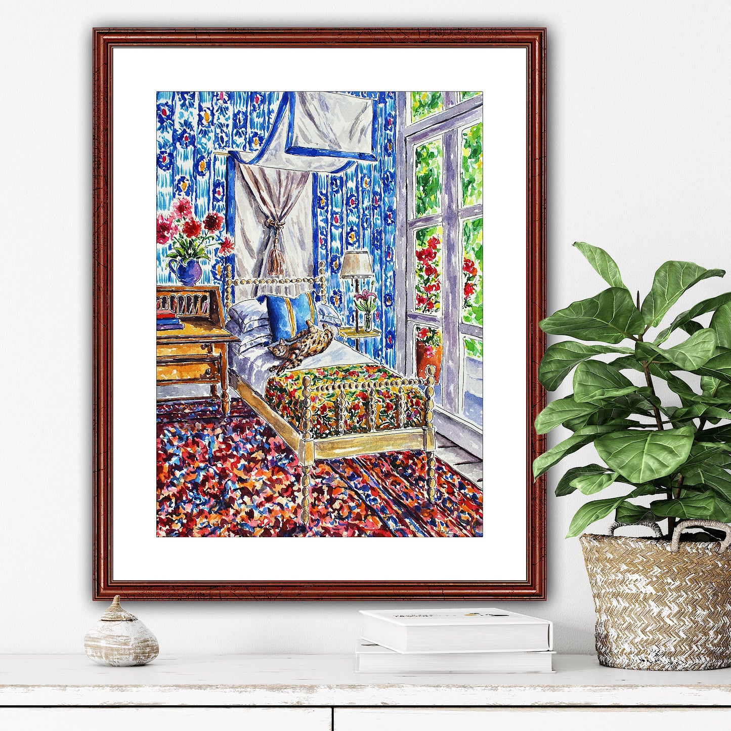 What's Blue Pussycat?, An Original Watercolor And Ink Painting