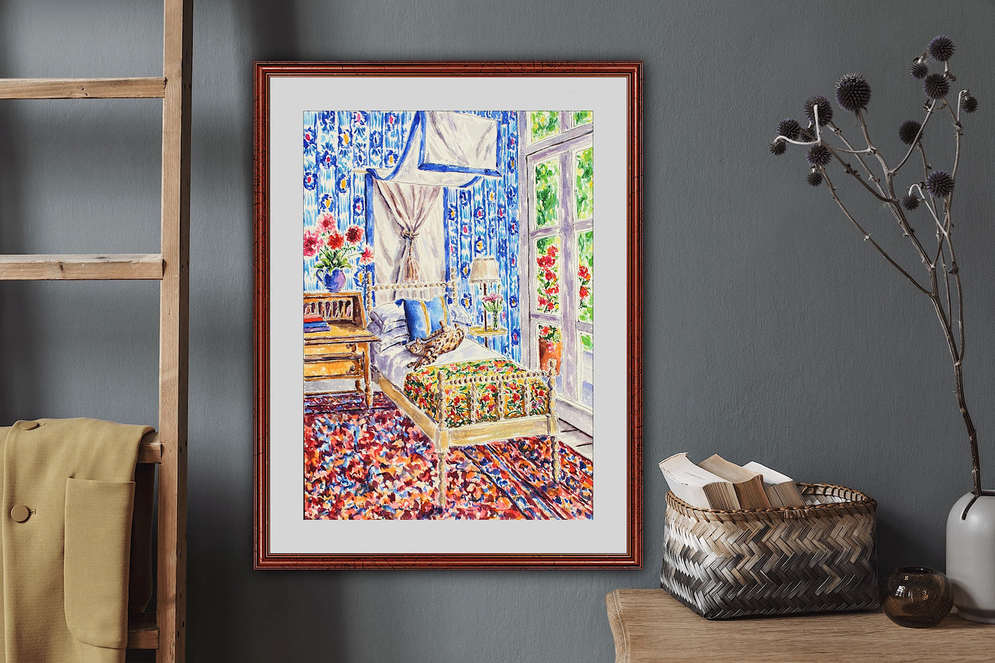 What's Blue Pussycat?, An Original Watercolor And Ink Painting