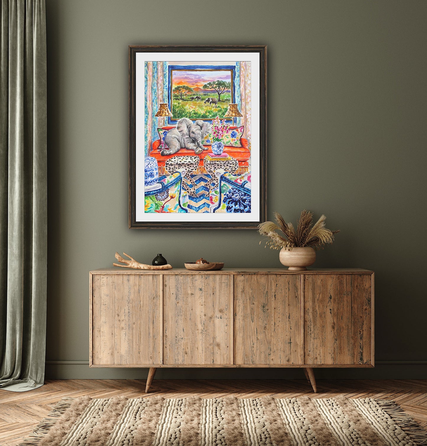 Couch Safari, Giclee Print