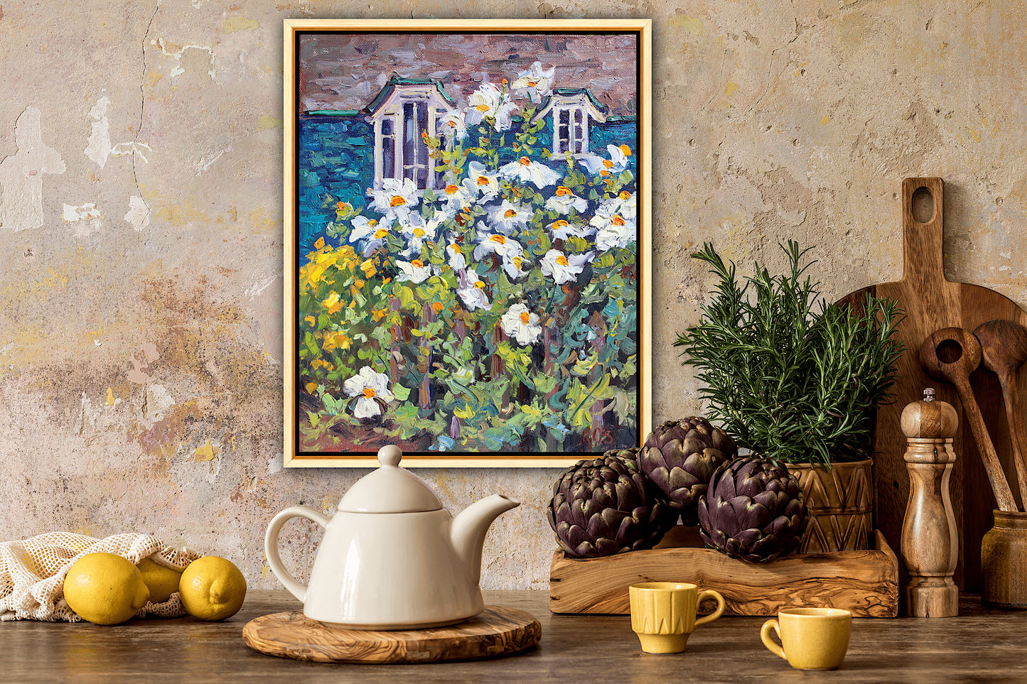 Matilla Poppies Along South Bayfront, Original 14" x 11" Oil Painting Of California Poppies