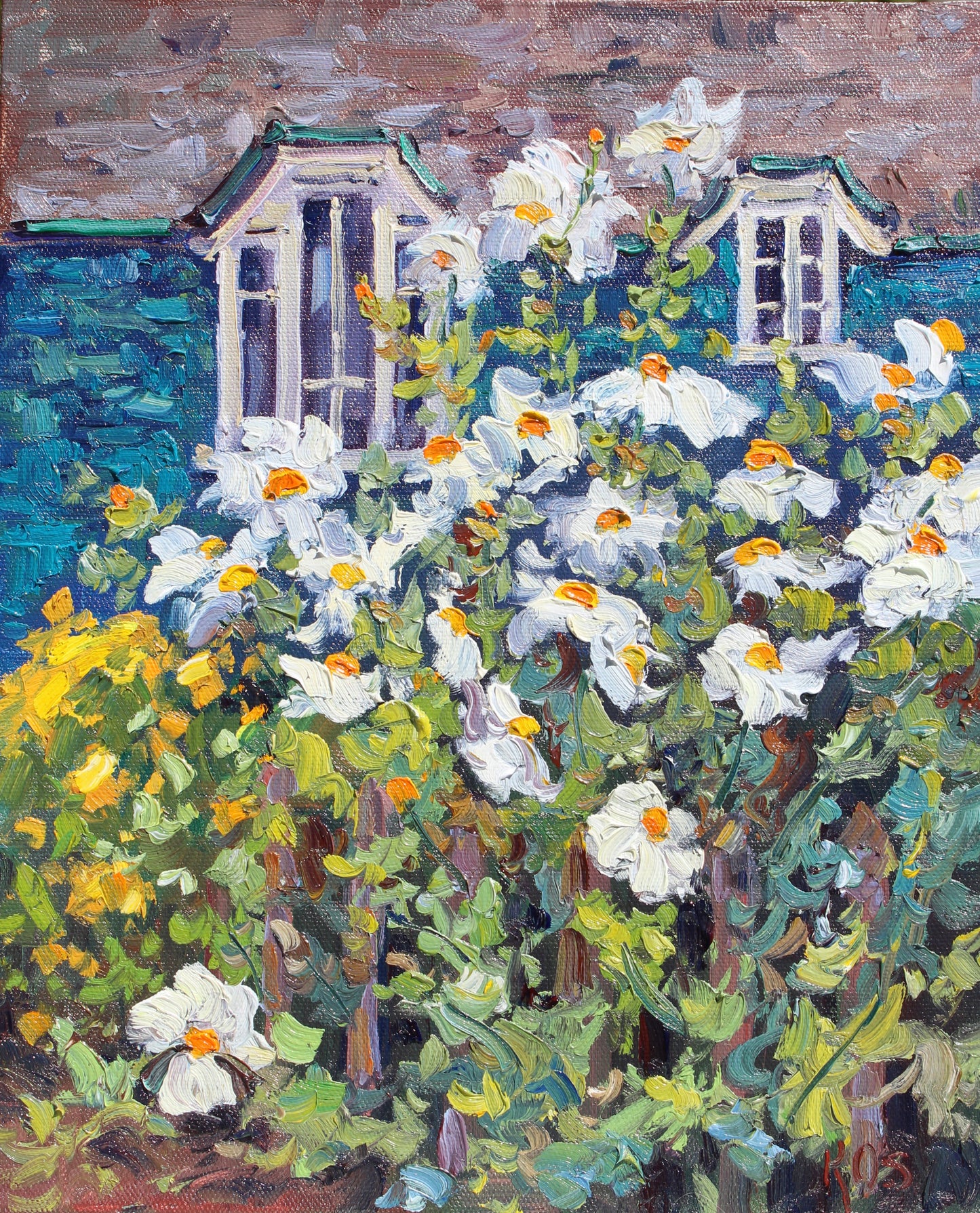 Matilla Poppies Along South Bayfront, Original 14" x 11" Oil Painting Of California Poppies