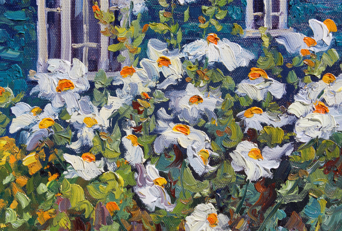 Matilla Poppies Along South Bayfront, Original 14" x 11" Oil Painting Of California Poppies