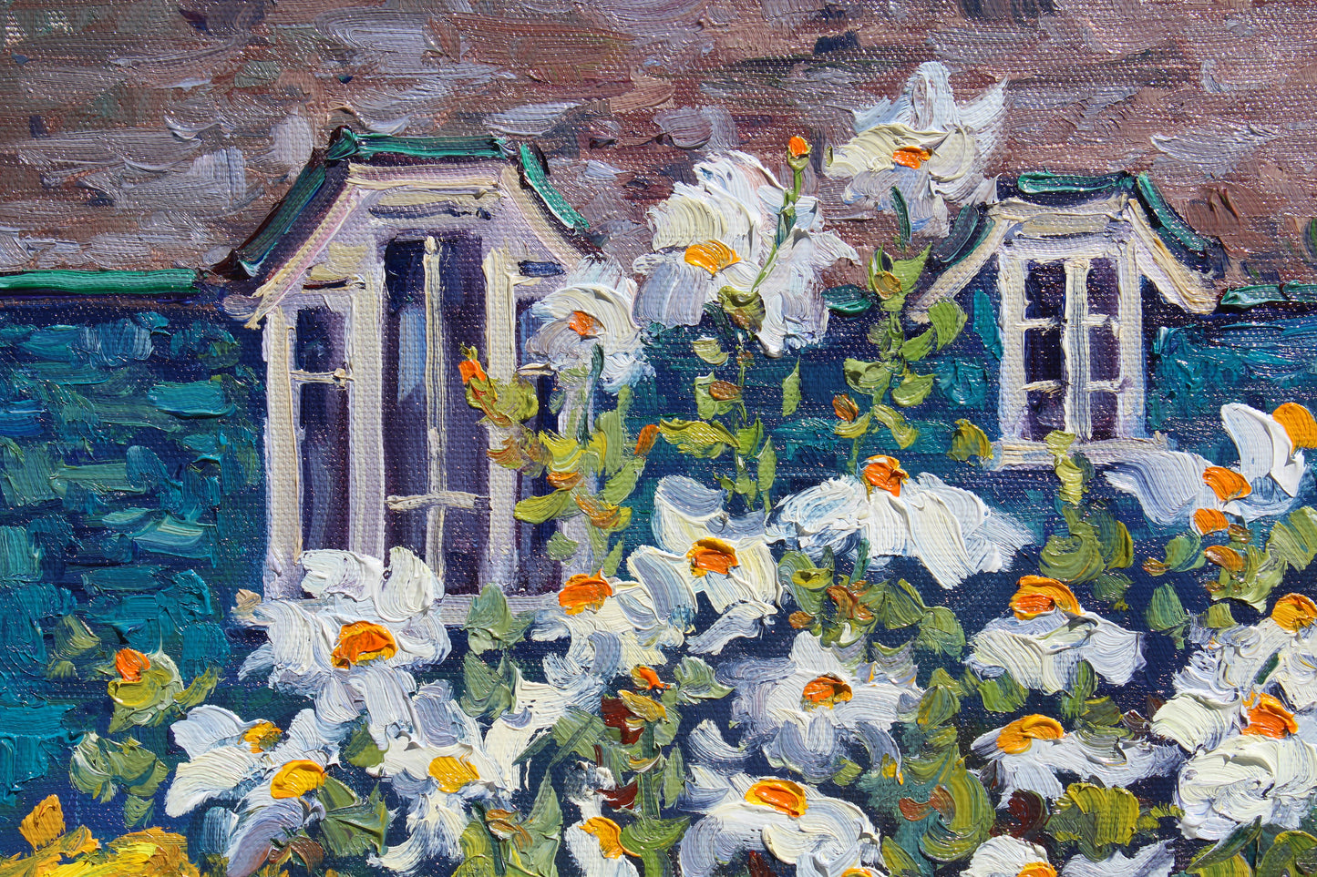 Matilla Poppies Along South Bayfront, Original 14" x 11" Oil Painting Of California Poppies