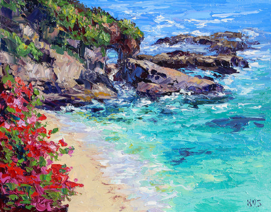 Montage Laguna Seascape, An Original 11" x 14" Oil On Canvas Panel