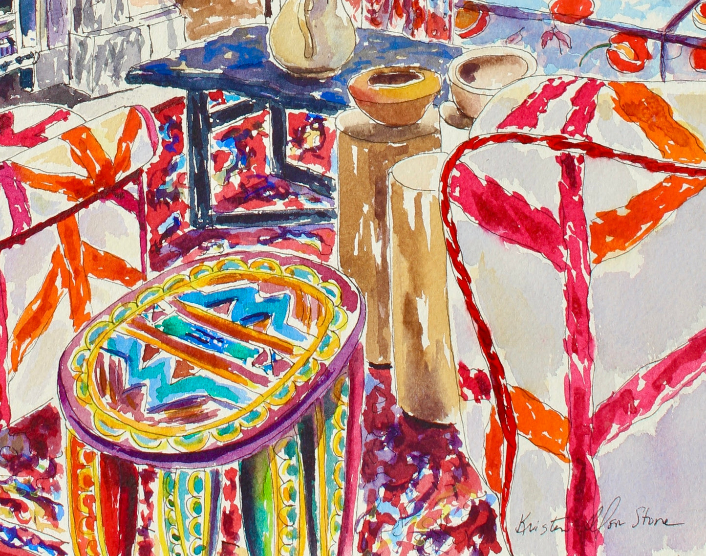 Room Of Enchantment, An Original Watercolor And Ink Painting