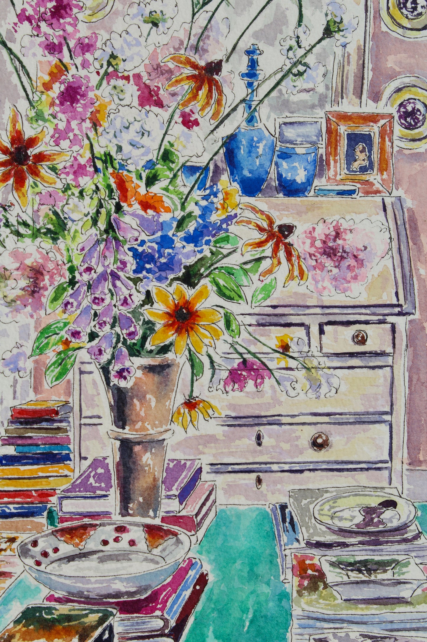 Delightful Escape, An Original Watercolor And Ink Painting