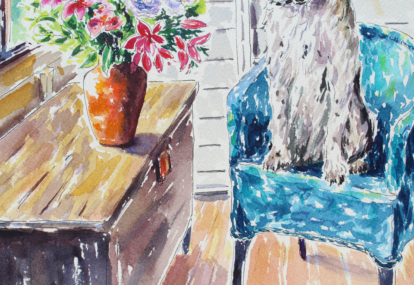 Is That A Cat I See?, An Original Watercolor And Ink Painting