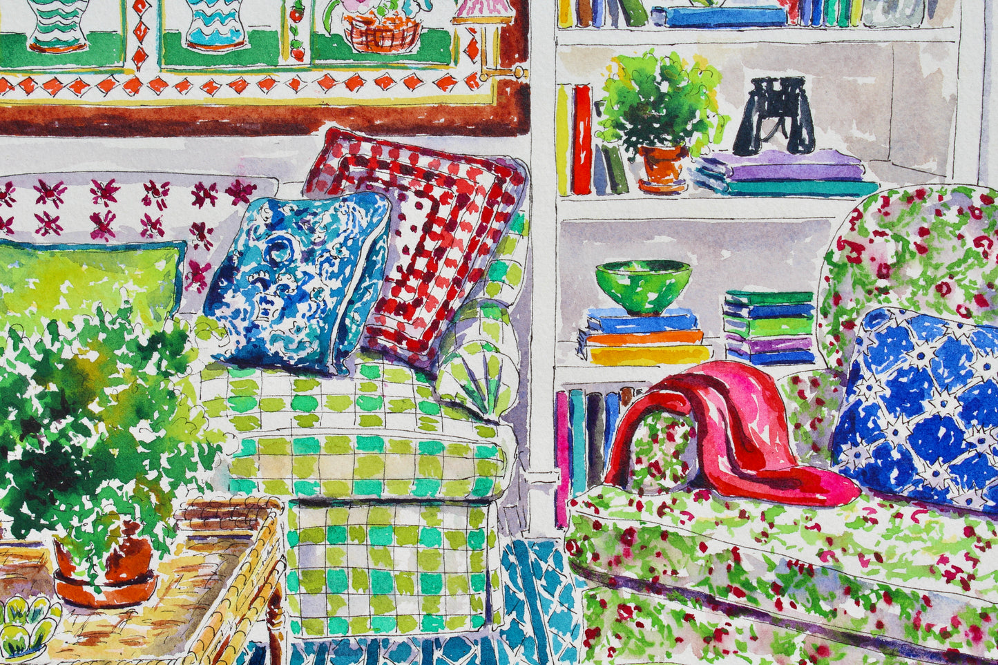 Summer Breeze Original Watercolor And Ink Painting