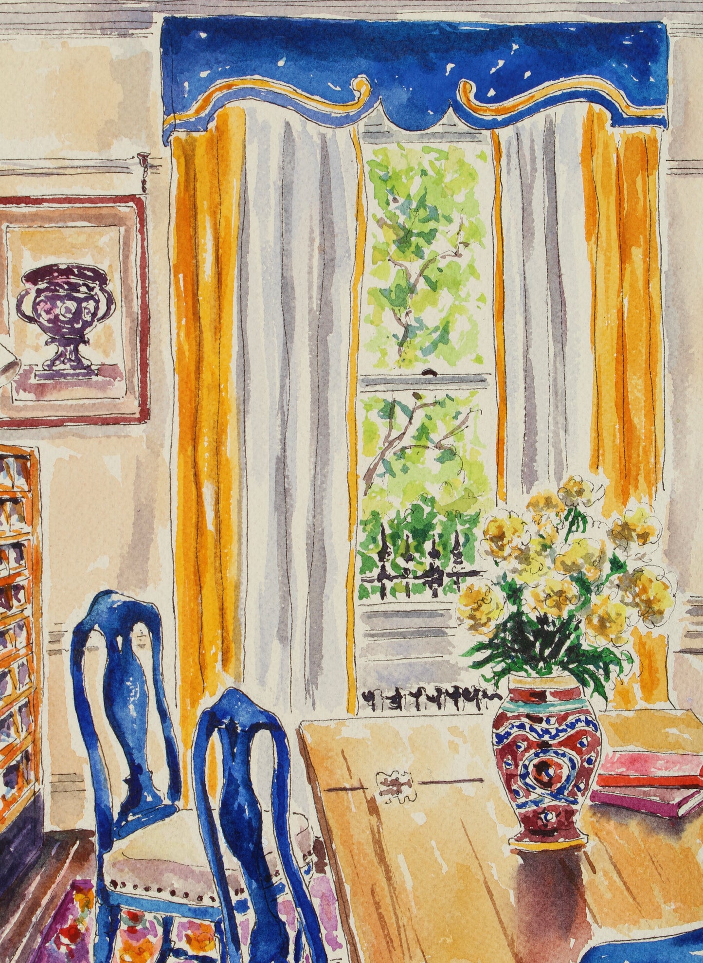 Corgi Sings The Blues, An Original Watercolor Painting