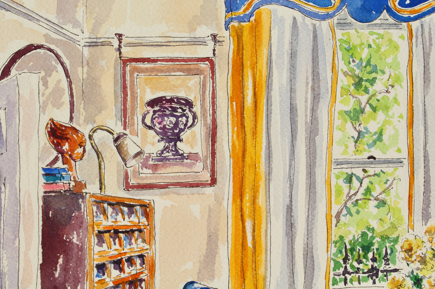Corgi Sings The Blues, An Original Watercolor Painting