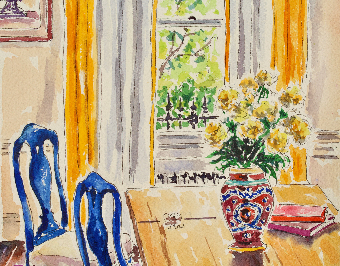Corgi Sings The Blues, An Original Watercolor Painting