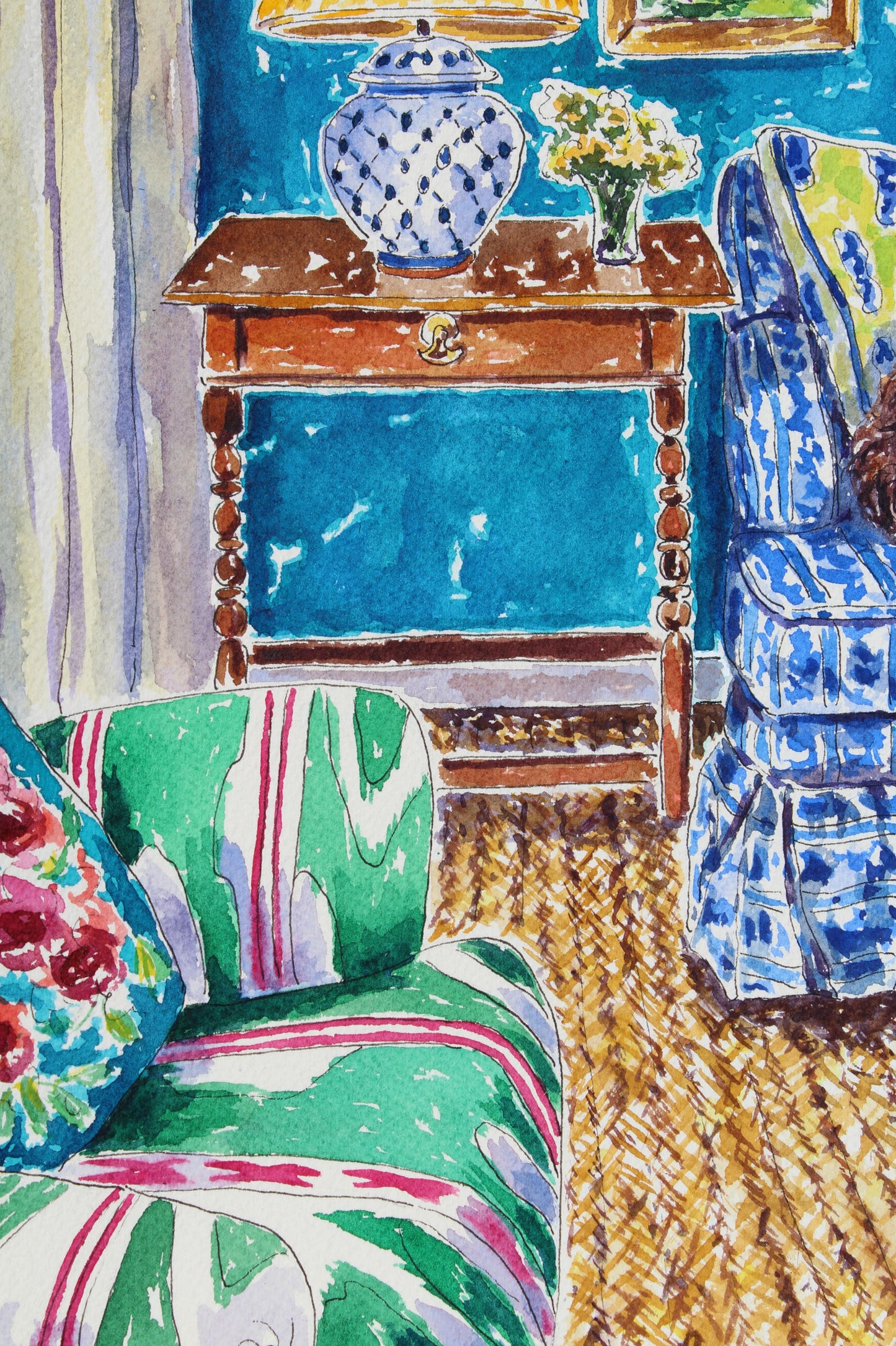 Mirror Mirror On The Wall, An Original Watercolor And Ink Painting