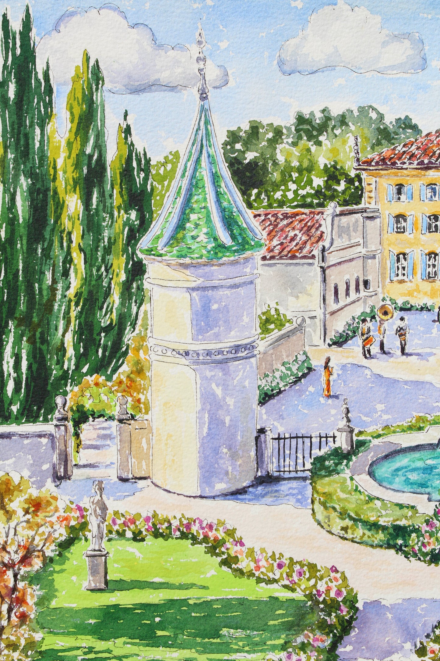 A French Chateau Wedding, Commissioned Artwork, “L'amour au Château de Fonscolombe”.