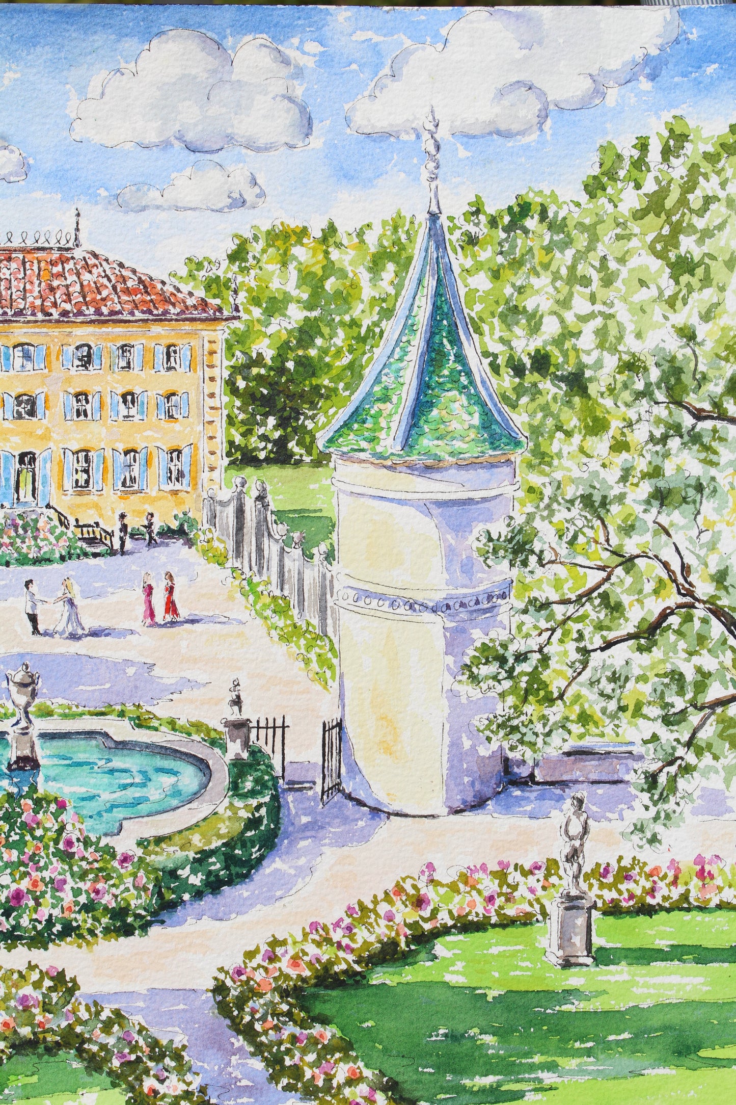 A French Chateau Wedding, Commissioned Artwork, “L'amour au Château de Fonscolombe”.