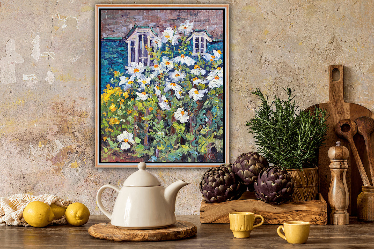 Matilla Poppies Along South Bayfront, Original 14" x 11" Oil Painting Of California Poppies