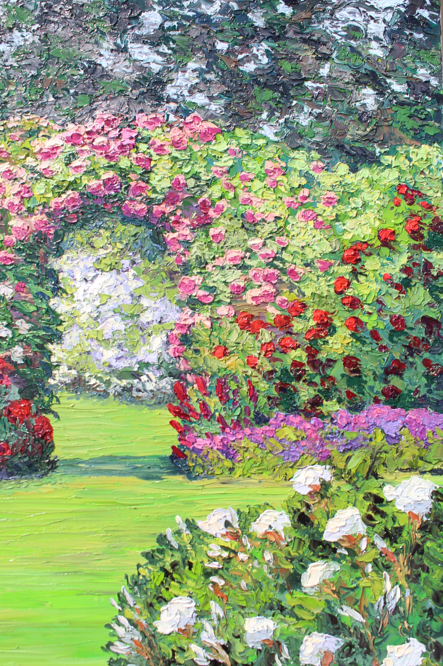 French Country Garden, Original Oil On Canvas