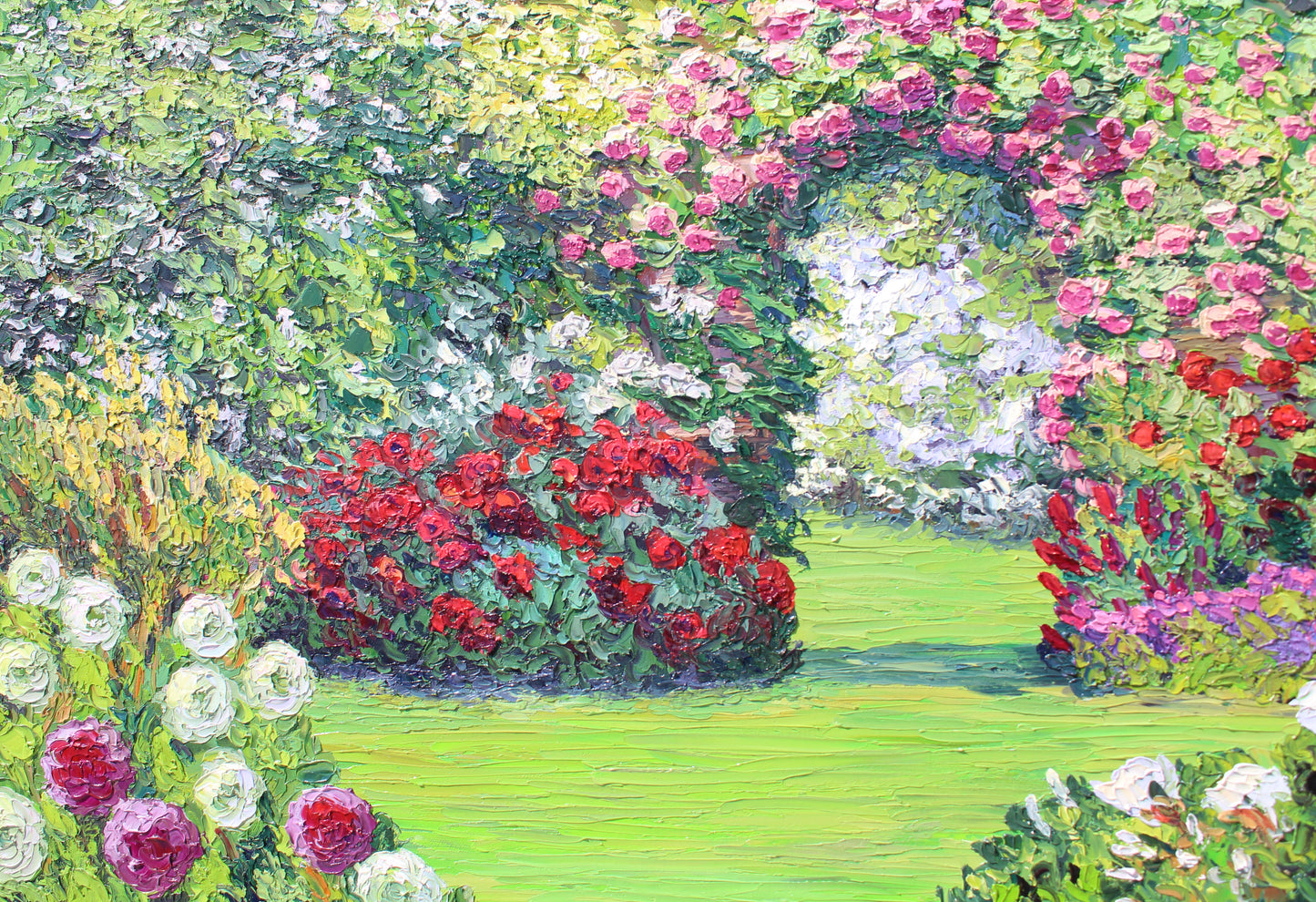 French Country Garden, Original Oil On Canvas