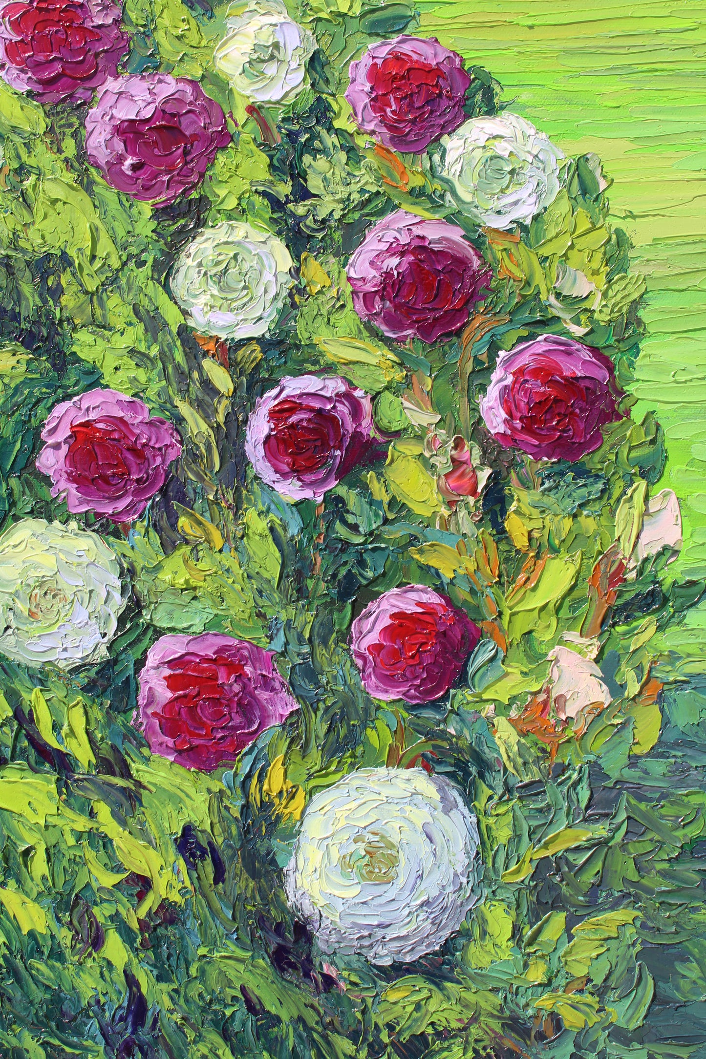 French Country Garden, Original Oil On Canvas