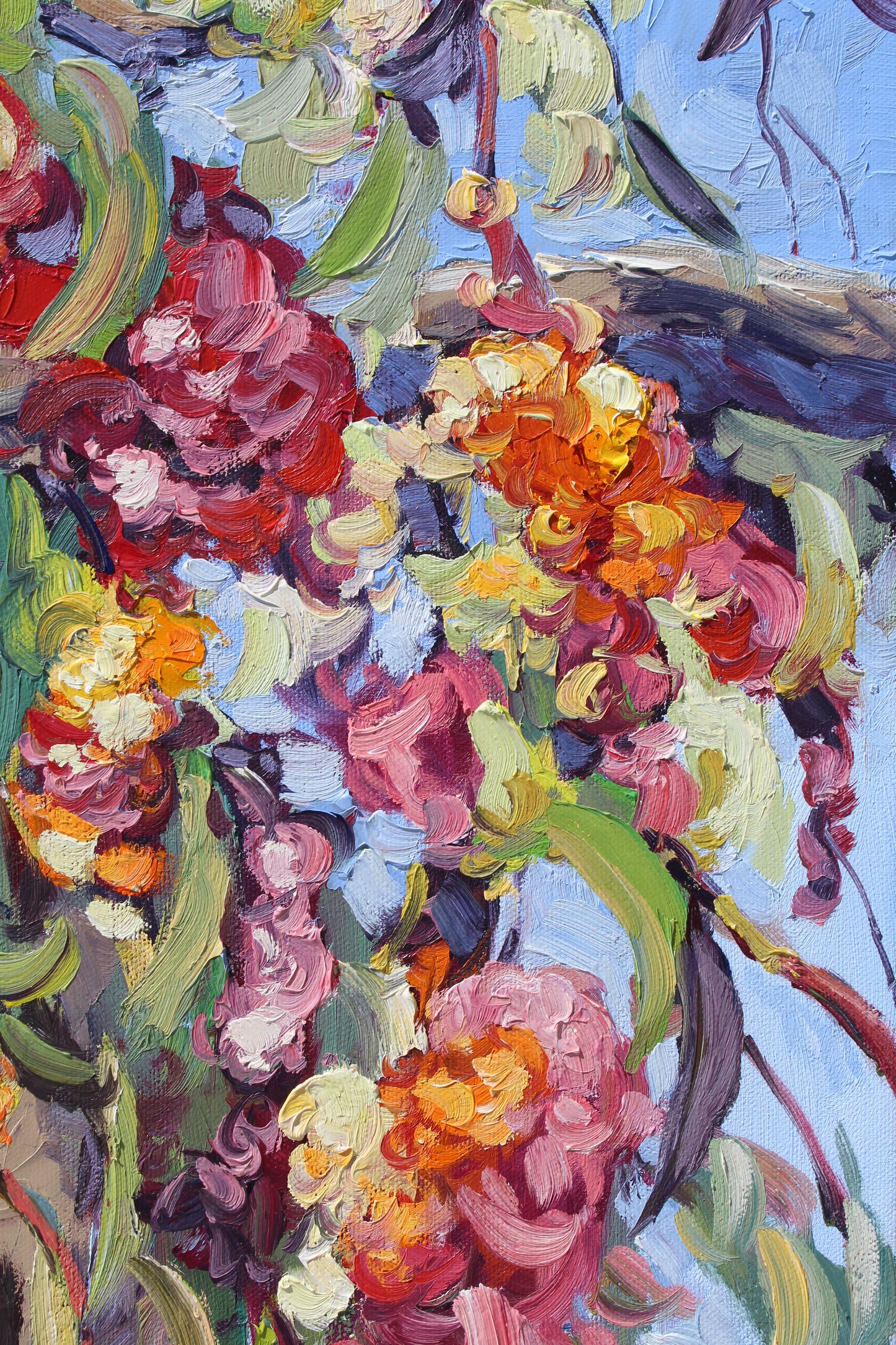 Gum Tree Blossoms, An Original Oil Painting On Canvas