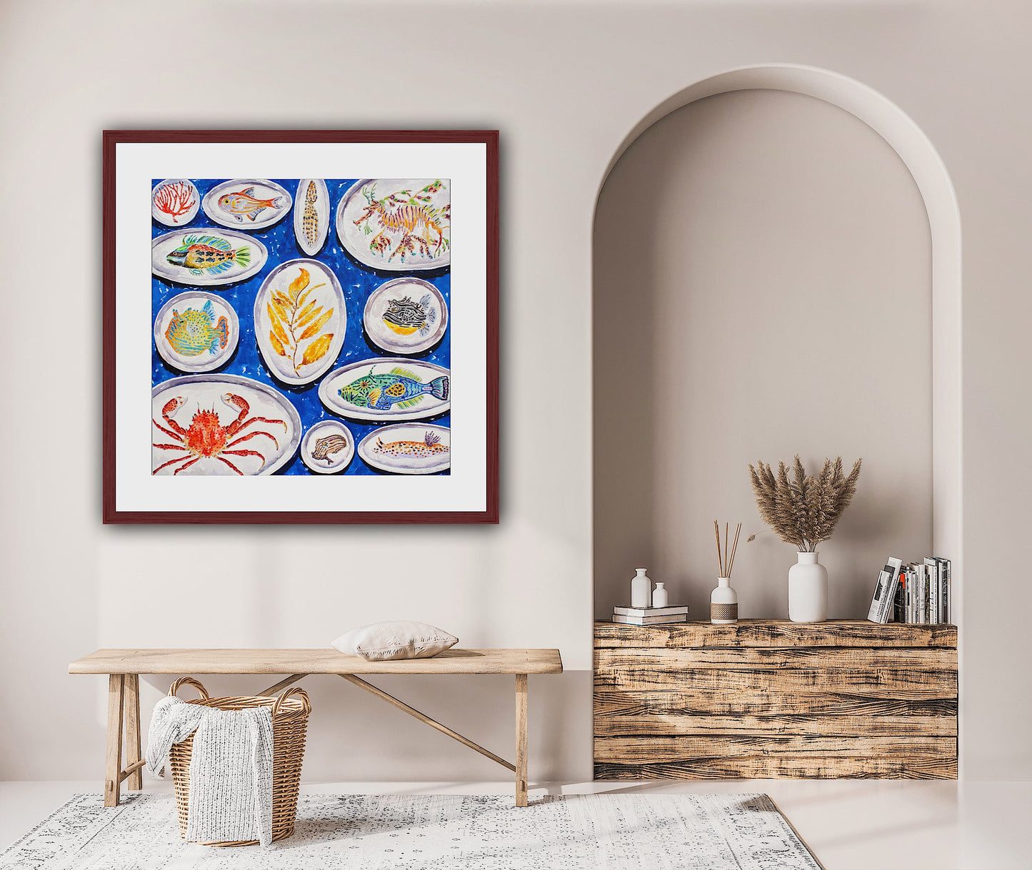 Ocean Delights, An Original Watercolor And Ink Painting