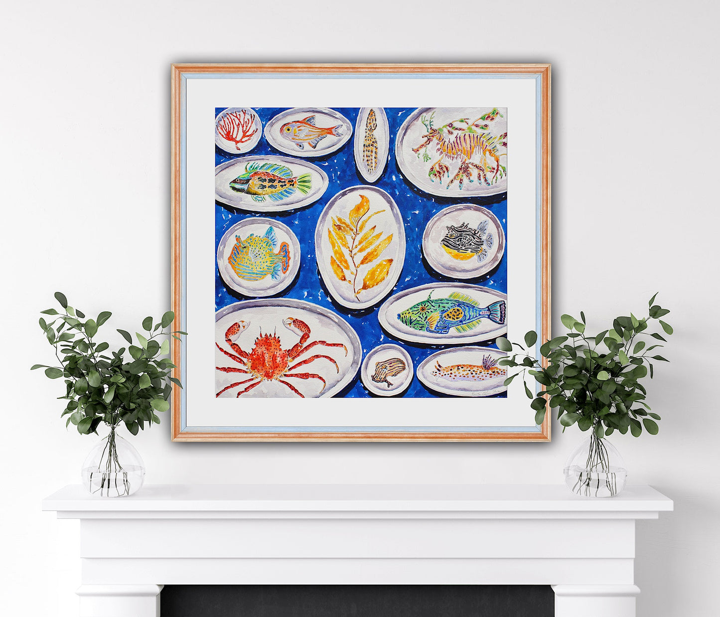 Ocean Delights, An Original Watercolor And Ink Painting