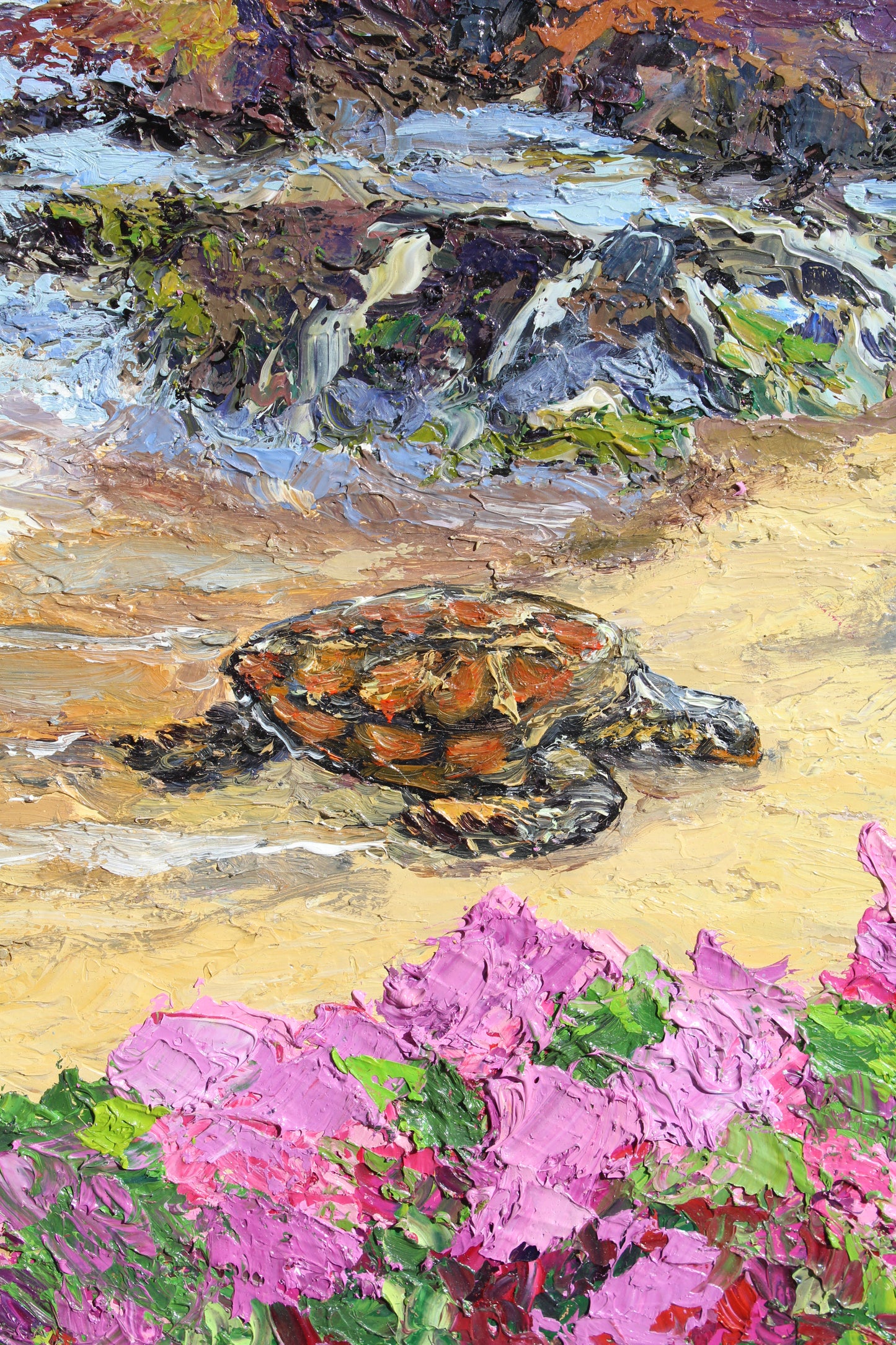 Turtle Beach Maui, An Original 30" x 40" Hawaiian Seascape Oil Painting On Canvas
