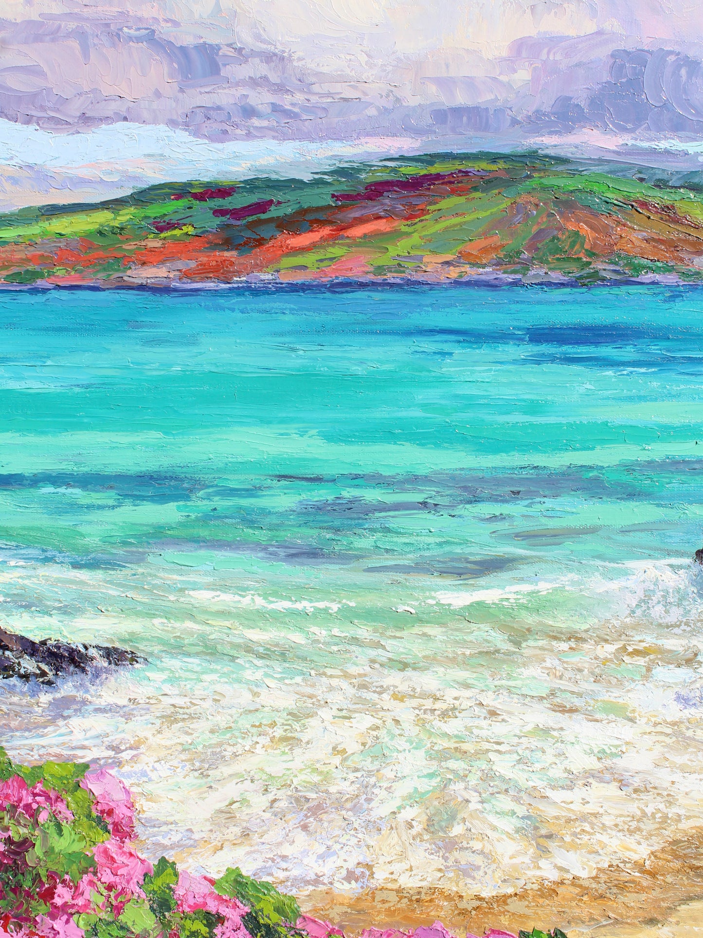 Turtle Beach Maui, An Original 30" x 40" Hawaiian Seascape Oil Painting On Canvas