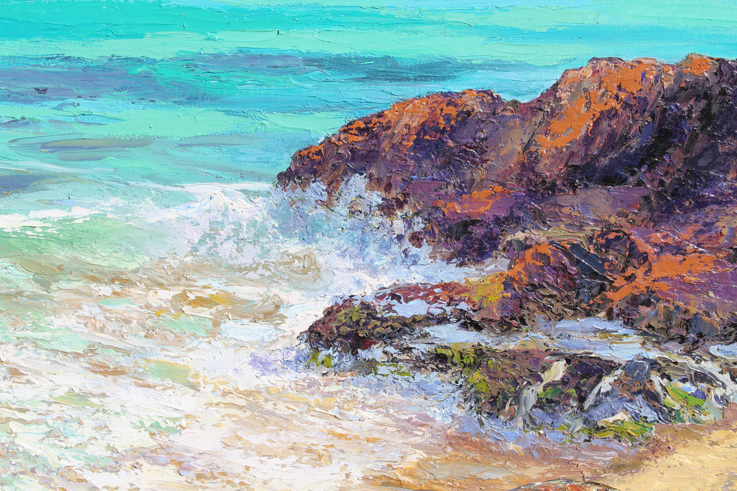 Turtle Beach Maui, An Original 30" x 40" Hawaiian Seascape Oil Painting On Canvas