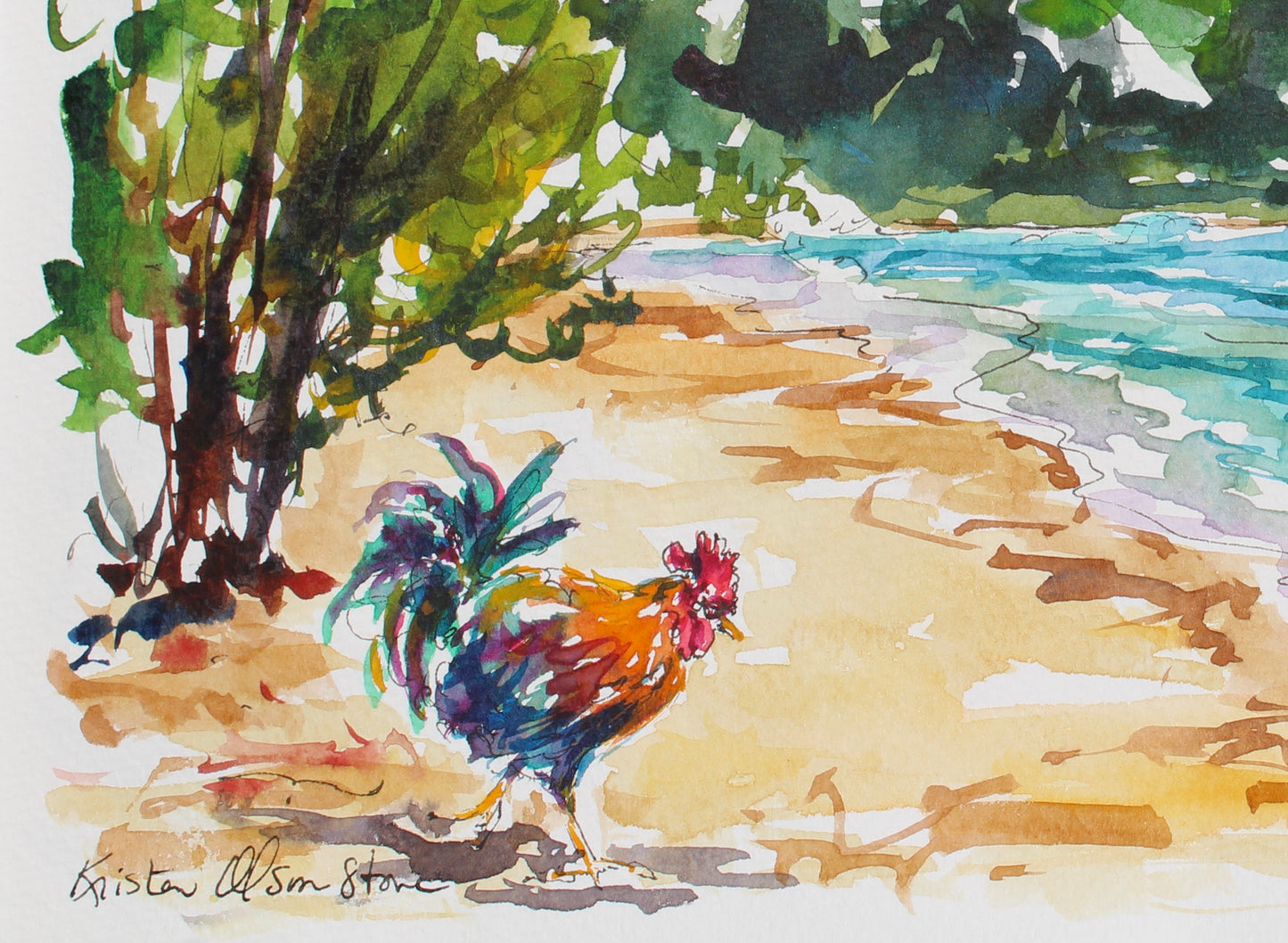 A Rooster At Tunnels Beach, Kauai
