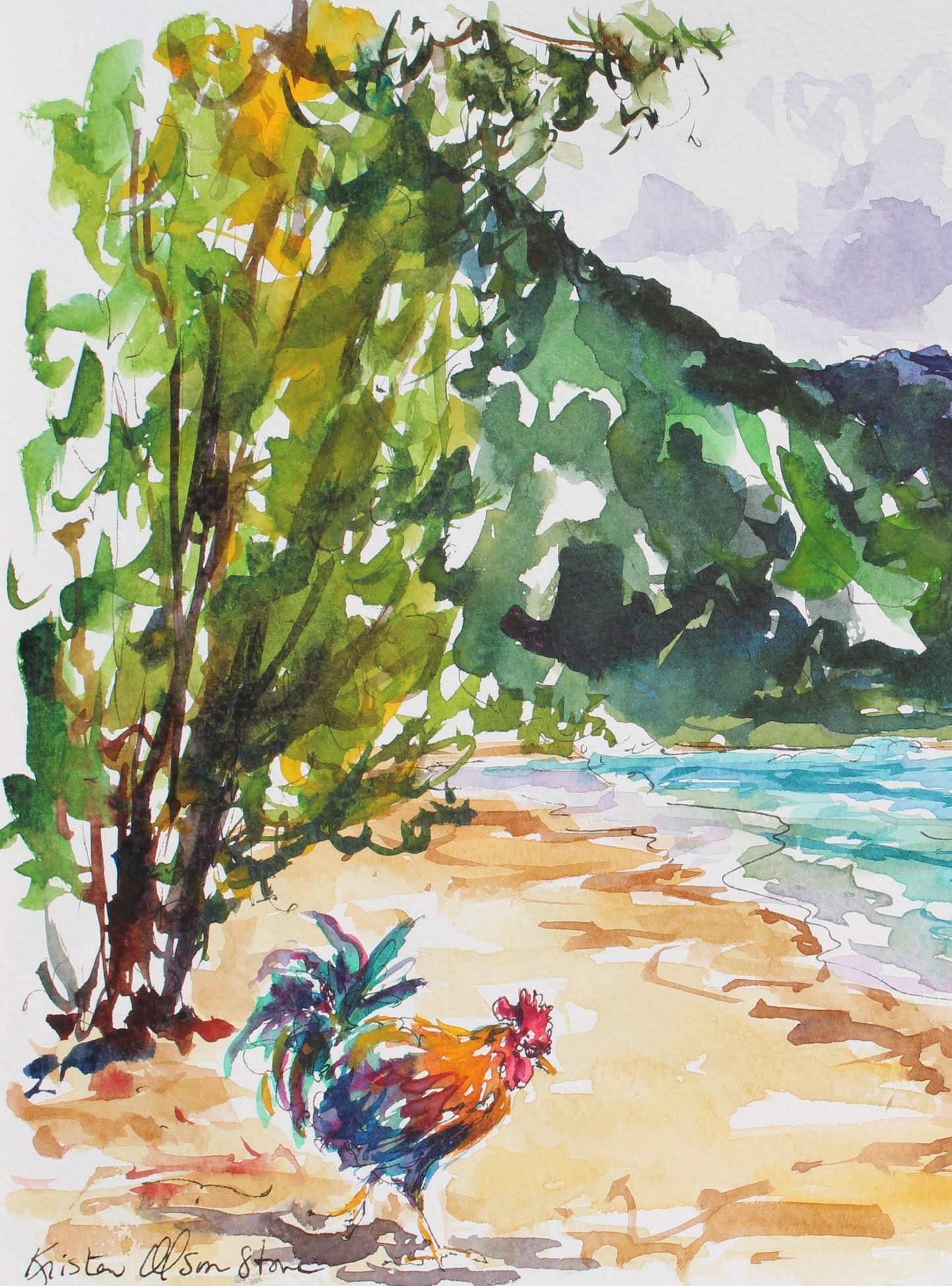 A Rooster At Tunnels Beach, Kauai