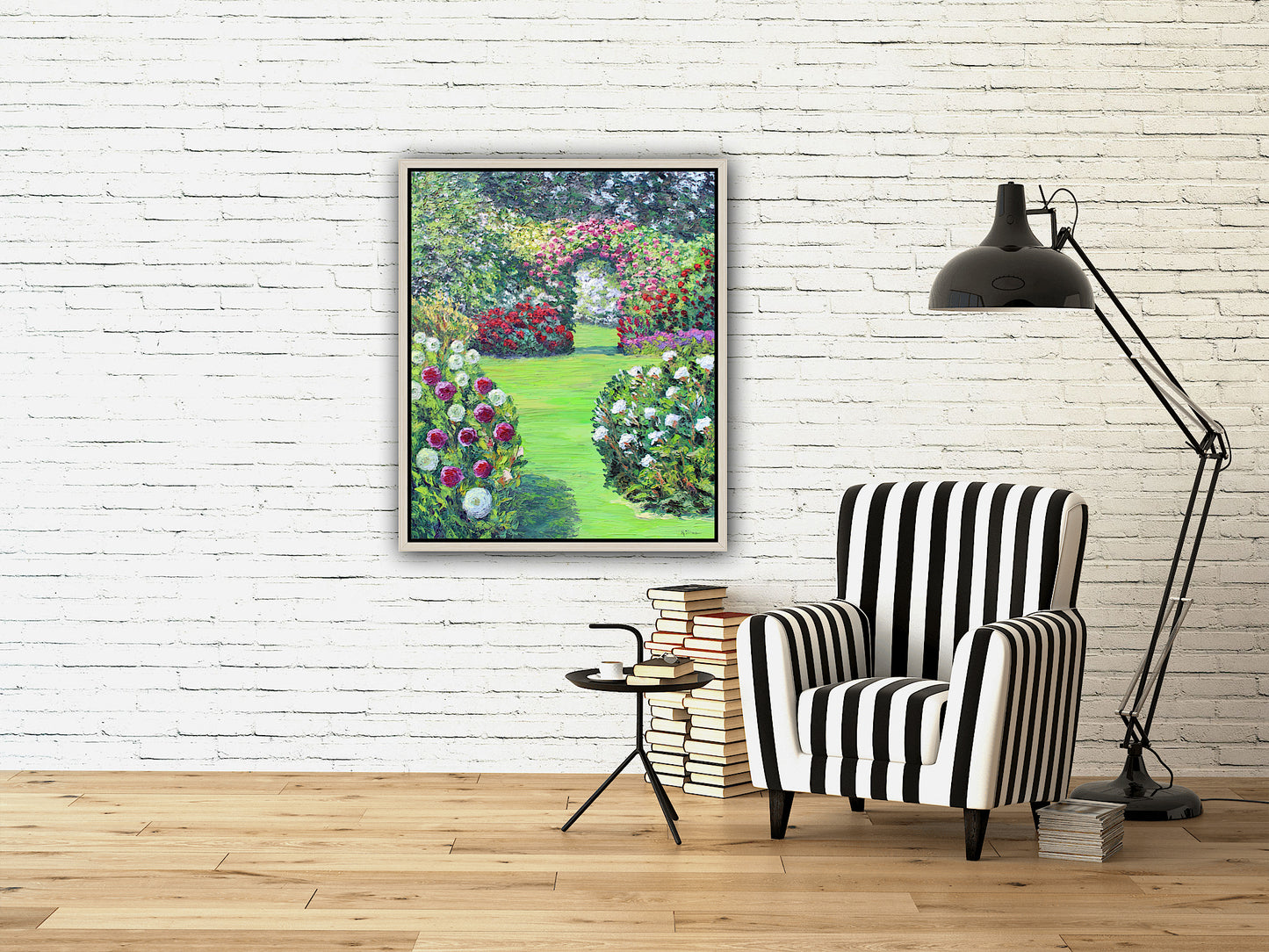 French Country Garden, Original Oil On Canvas