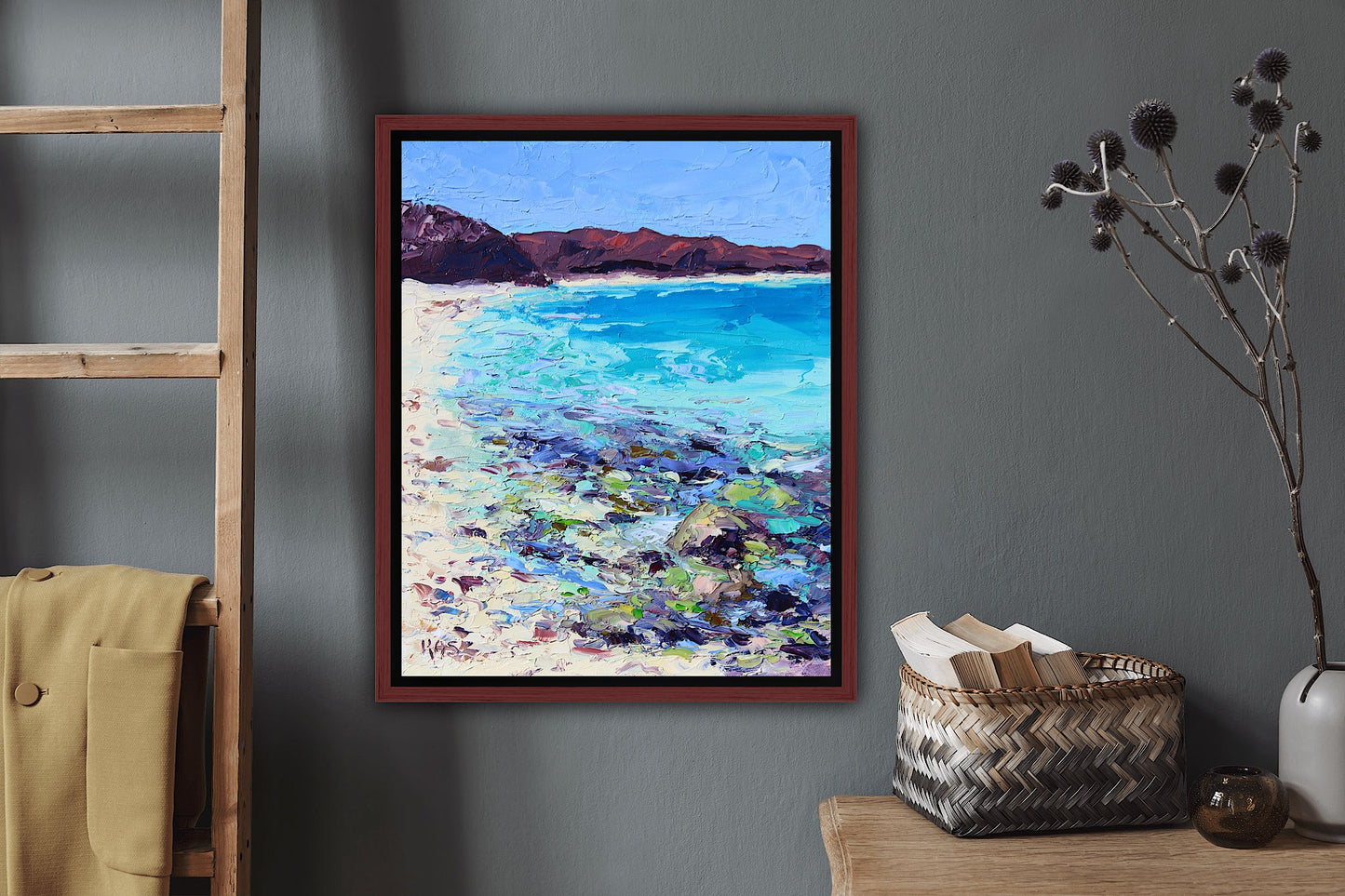 Seaside In Balandra Bay, Original Oil Painting