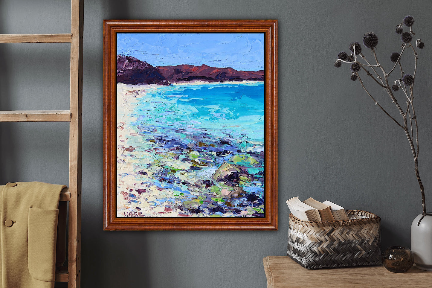Seaside In Balandra Bay, Original Oil Painting