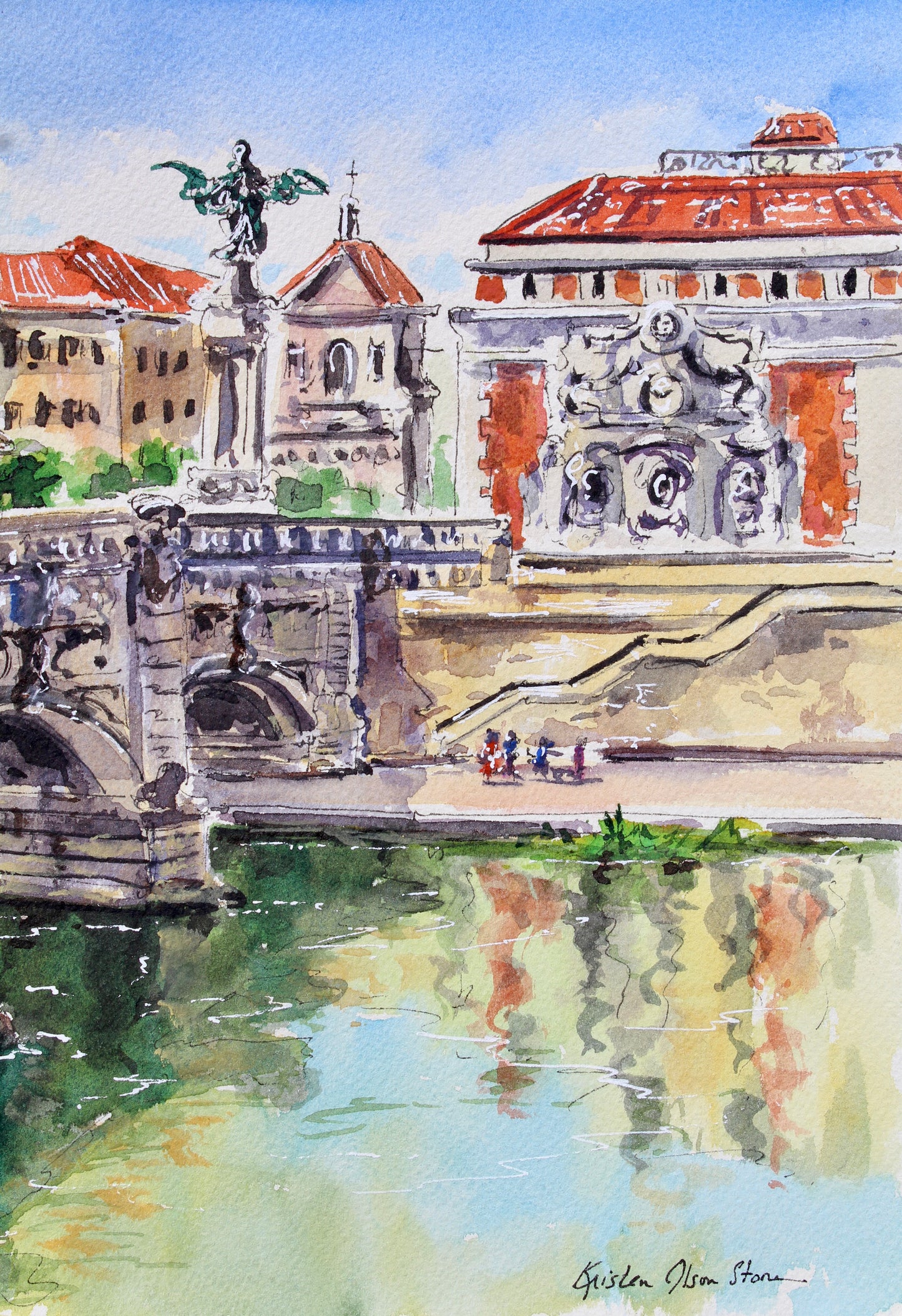 The Bridge Over The Tiber River, Rome