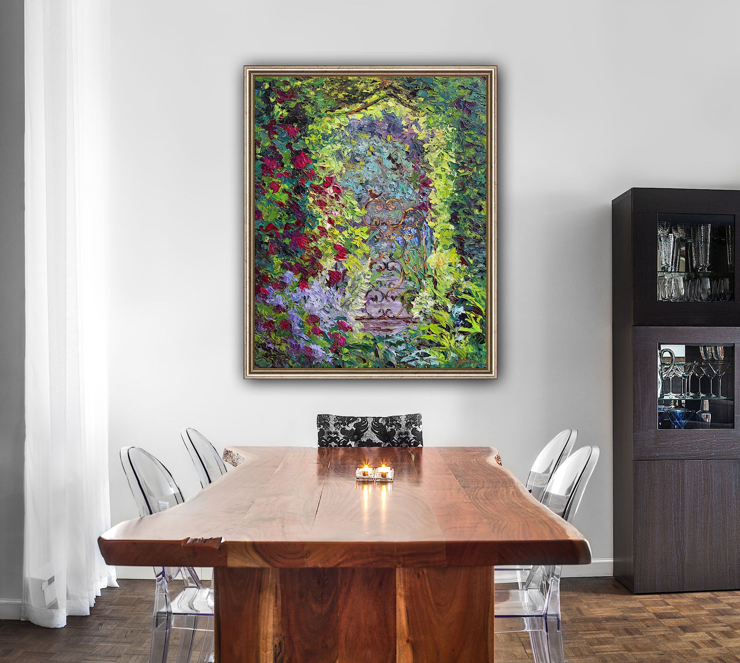 The Garden Sentry, Original 20" x 16" Oil On Canvas