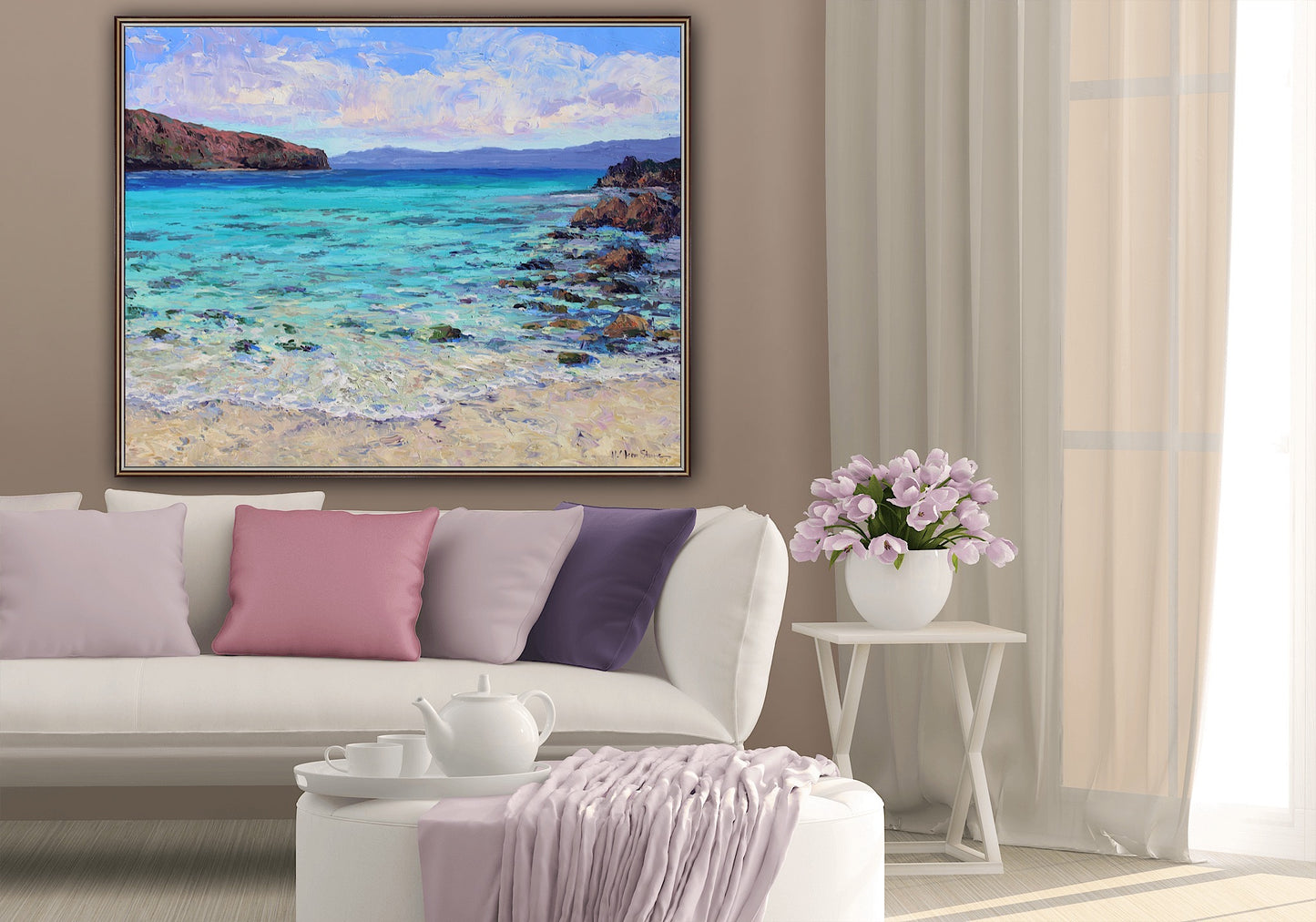 Another Day In Paradise, An Original 24" x  30" Seascape Oil On Canvas Of Balandra Bay