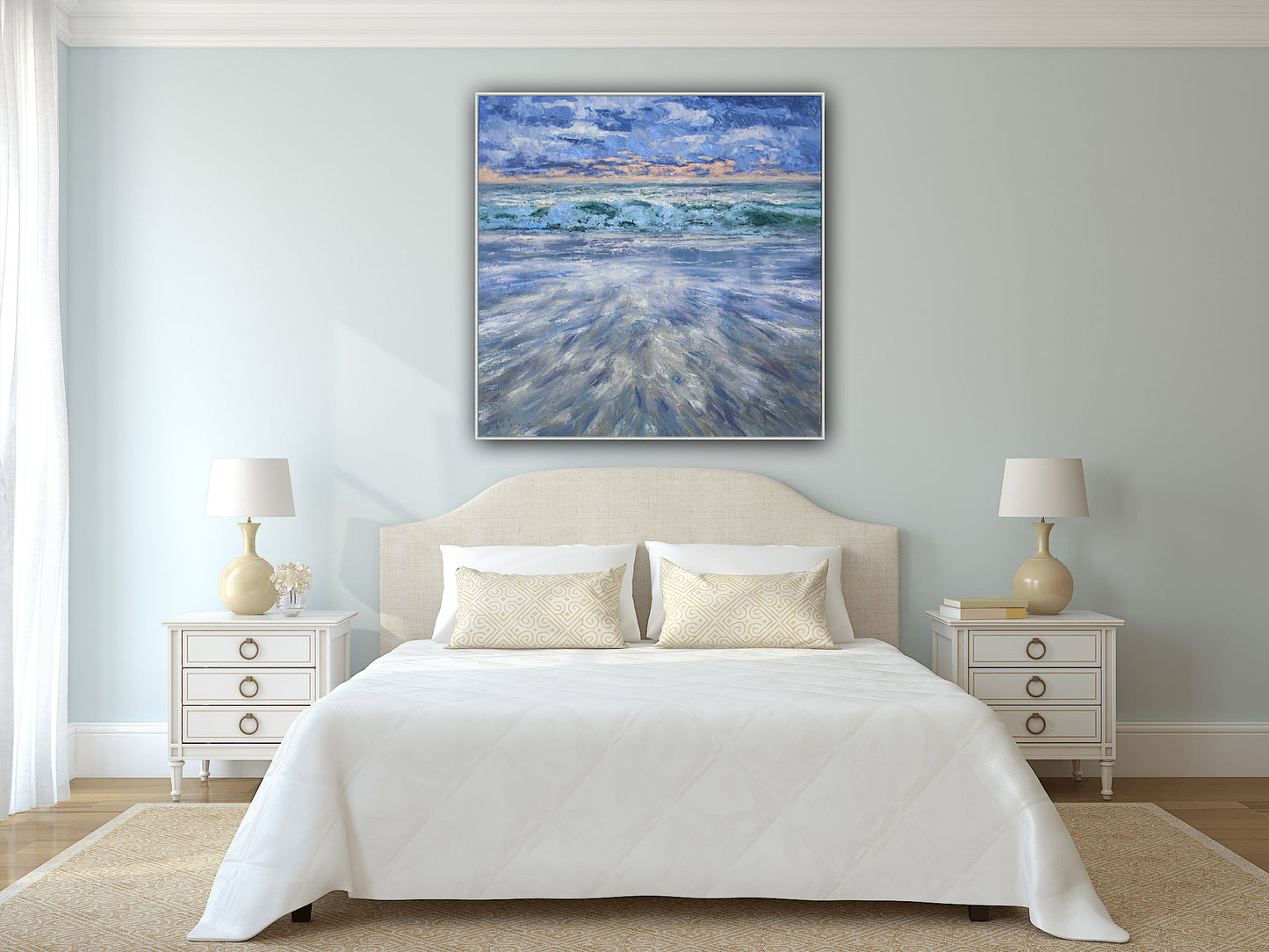 Seaside Dreams 30" Square Original Oil Painting