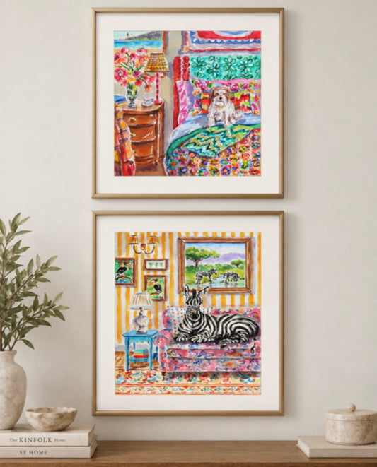 2 Original Watercolor Paintings; I Miss My Wild Days & Color Me Cozy