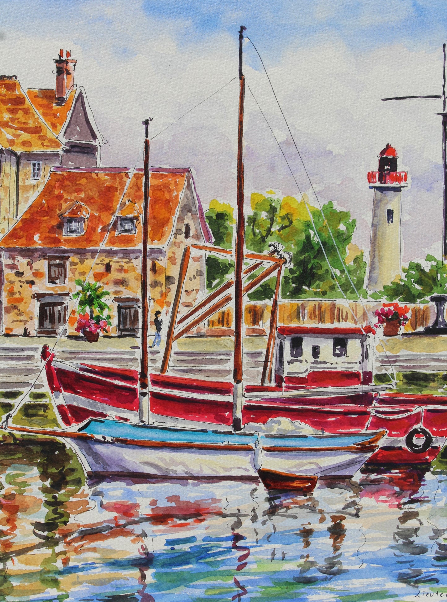 Honfleur France Original Watercolor Painting | Kristen Olson Stone