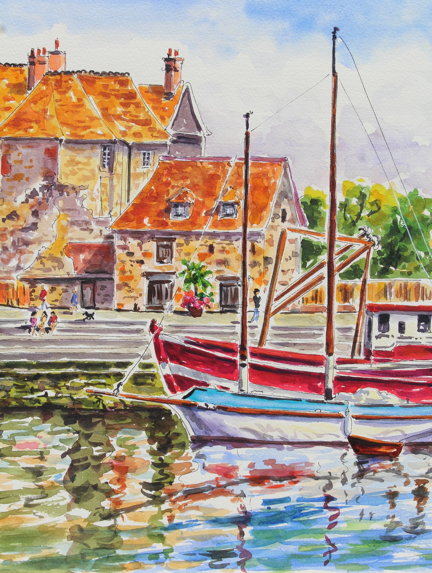 Honfleur France Original Watercolor Painting | Kristen Olson Stone