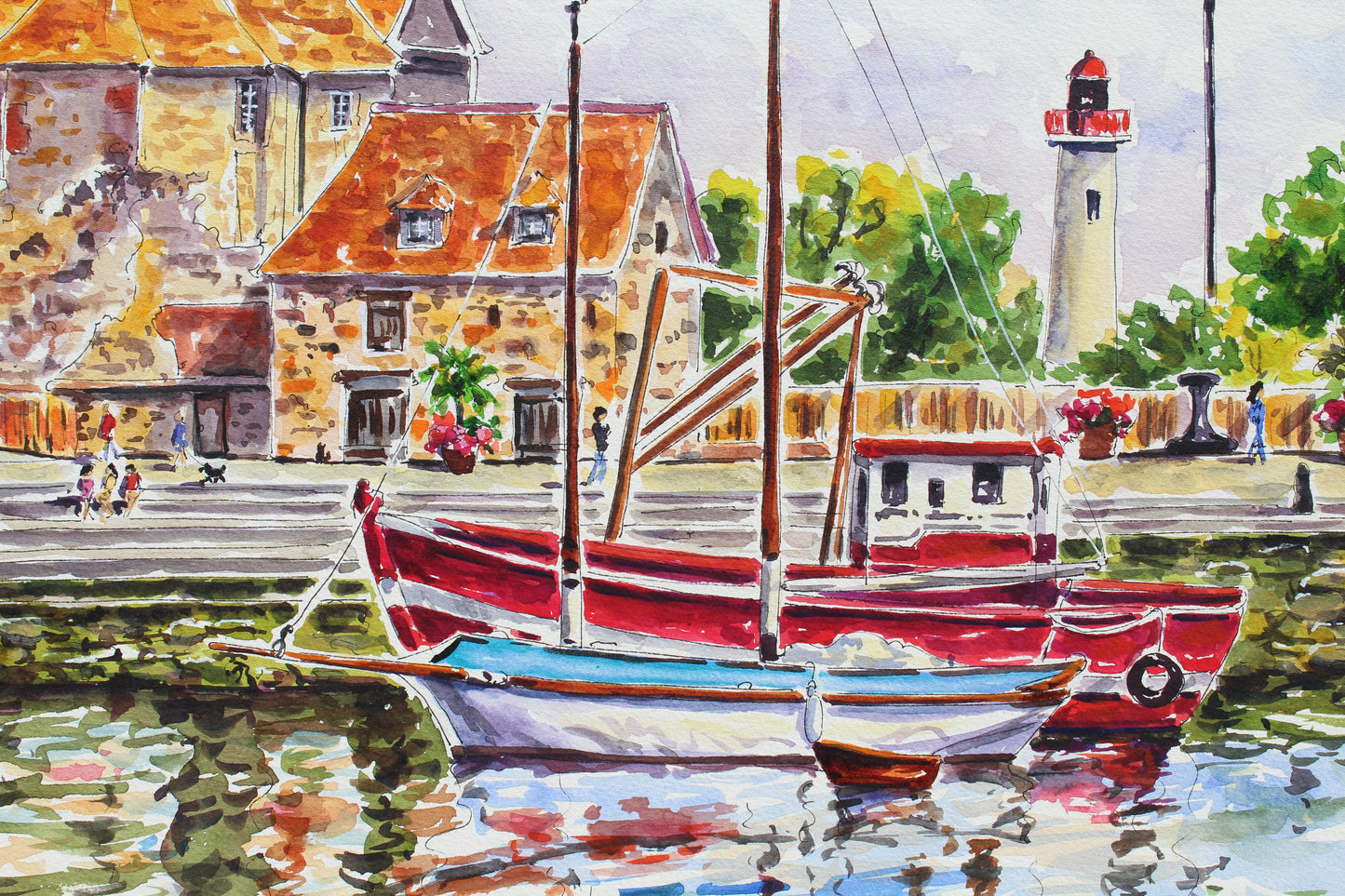 Honfleur France Original Watercolor Painting | Kristen Olson Stone