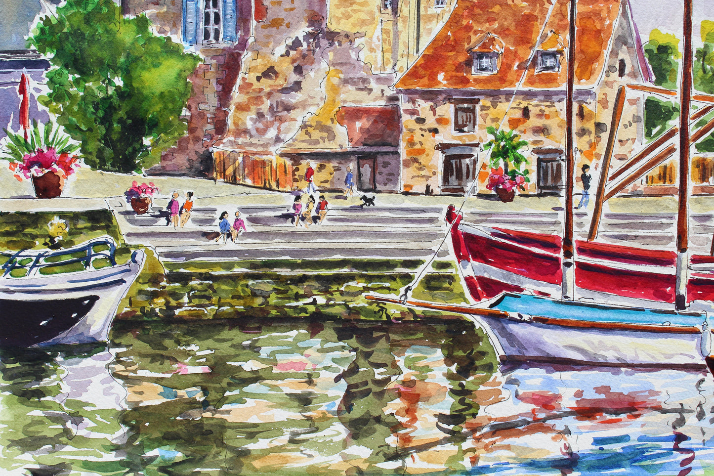 Honfleur France Original Watercolor Painting | Kristen Olson Stone