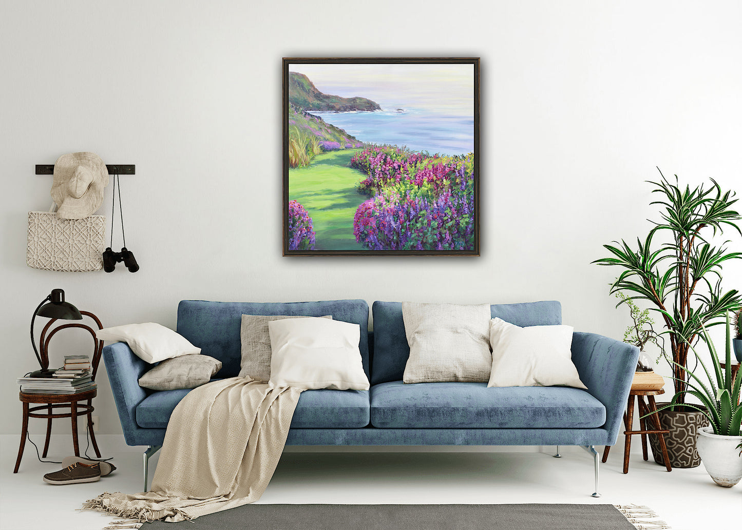 Seaside Garden, Original Oil Painting