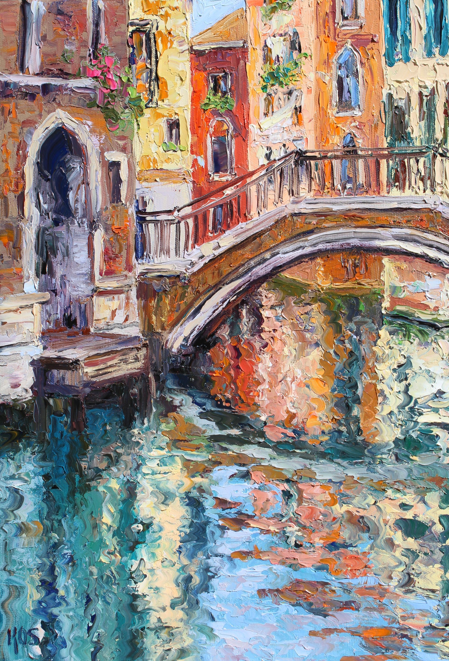 Reflections Of Venice Original Impasto Oil Painting