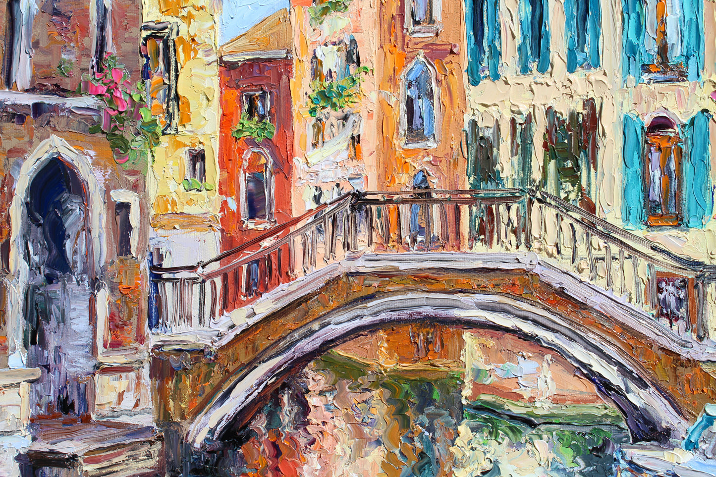 Reflections Of Venice Original Impasto Oil Painting