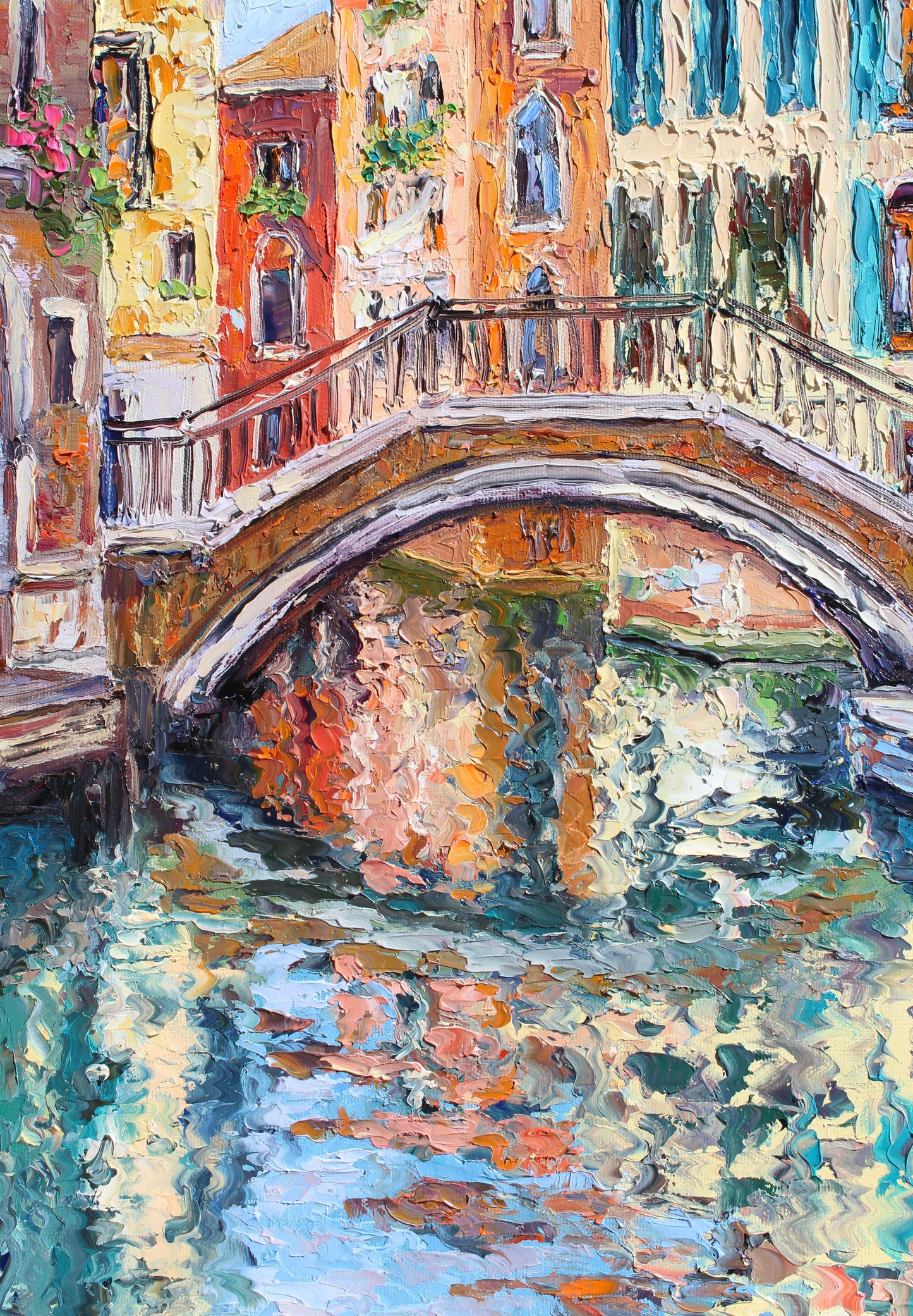 Reflections Of Venice Original Impasto Oil Painting