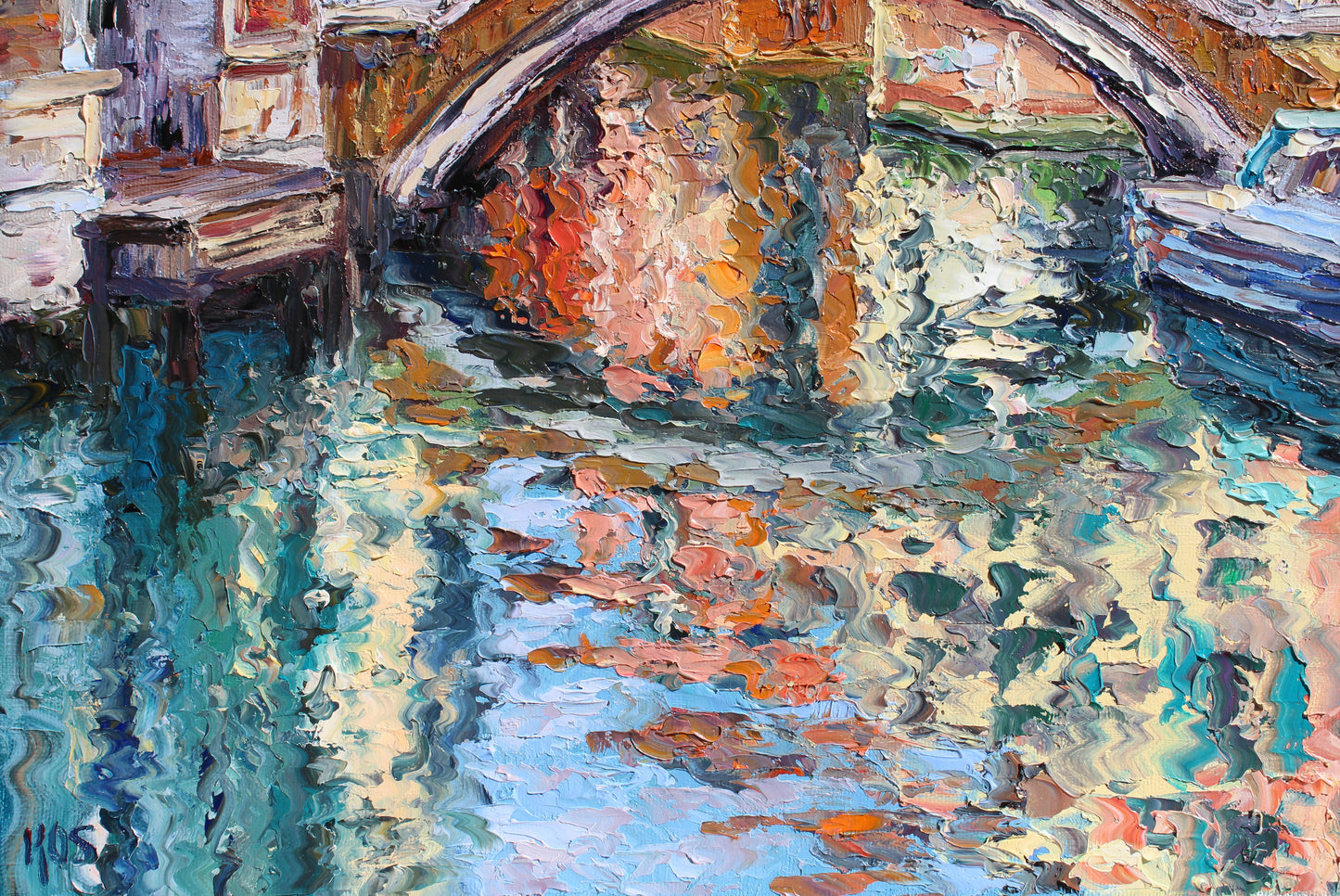 Reflections Of Venice Original Impasto Oil Painting