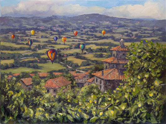 Balloons floating Over The Valdichianna, Cortona