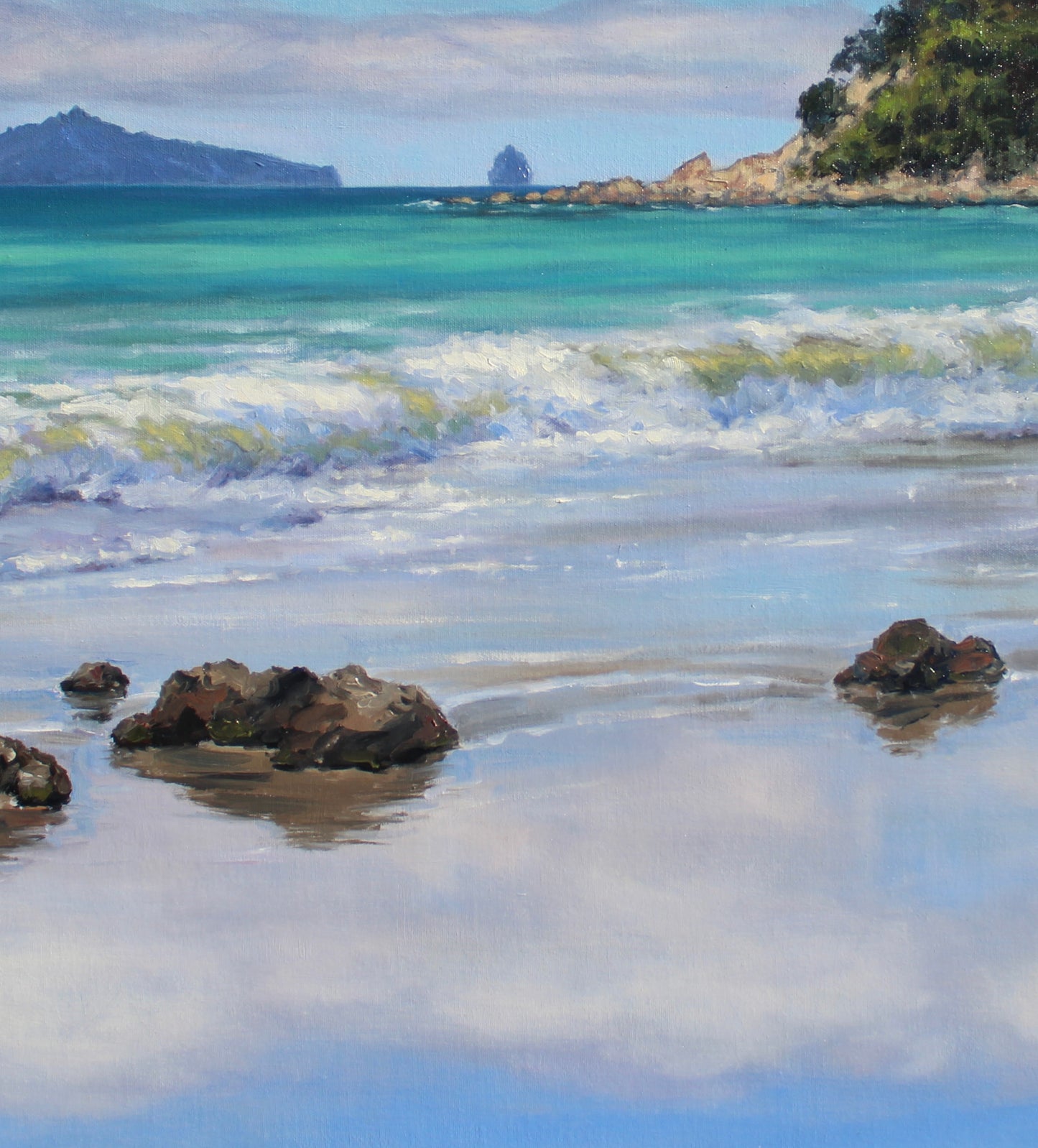 Langs Beach, New Zealand, Original Oil Painting